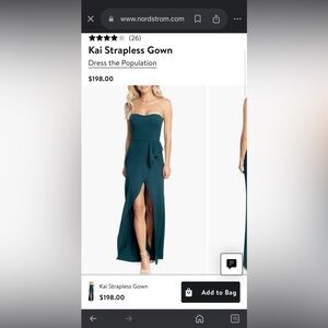 Kai Strapless Gown in Pine